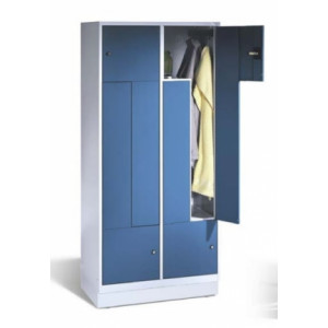 Armoire vestiaire avec portes fixes - Largeur : 420 ou 820 mm - Hauteur : 1800 mm - Sur socle ou sur banc intégré
