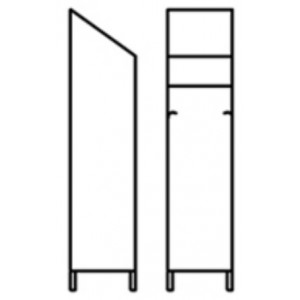 Armoire vestiaire inox 1 porte - En acier inox - Dimensions (L x P x H) : 350 x 400 x 2000 mm