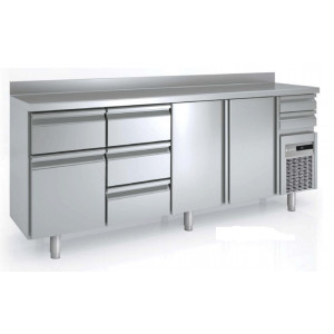 Arrière bar réfrigéré avec tiroirs pleins - Dimensions  : Jusqu'à 3070 x 600 x 1040 mm