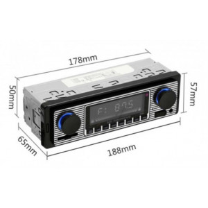 Autoradio vintage - Source sonore : Lecteur MP3 intégré au véhicule