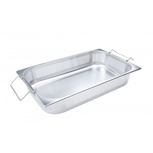 Bac gastro inox perforé GN 1/1 - Inox perforé - Profondeur : 60 à 195 mm - Capacité : 8 à 25 L