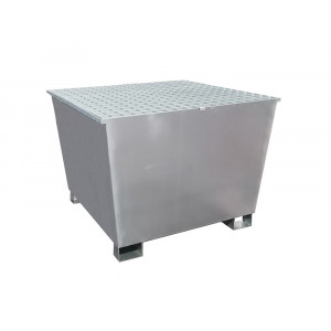 https://www.techni-contact.site/ressources/images/produits/merchandising/bac-de-retention-en-acier-galvanise-pour-1-ibc-brag-1cfe-73275342-1.jpg - Bac de rétention en acier pour stockage de 1 cubitainer. Sécurisez le stockage d'une cuve de 1000 L sur un bac de rétention en acier galvanisé - Adapté pour les produits polluants ou inflammables