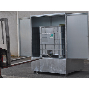 https://www.techni-contact.site/ressources/images/produits/merchandising/bac-de-retention-pour-cubitainer-avec-carenage-complet-1000-l-79511325-1.jpg - Bac de rétention pour stockage en extérieur d'1 cubitainer - Armoire sécurisée avec rétention intégrée : jusqu'à 1000 L
