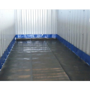 Bac de rétention souple mixte autoportant a équerres 7260 L - Dimensions : 11 m x 2,2 m - Hauteur remplie : 30 cm