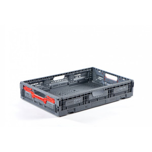 Bac de stockage pliable plastique - Dimensions externes : 600x400x115 mm-Charge maxi: 10 kg