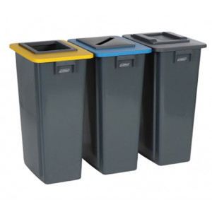 https://www.techni-contact.site/ressources/images/produits/merchandising/bac-de-tri-selectif-3-bacs-80-l-18713914-1.jpg - Capacité : 3 x 80 L - Polypropylène - Gris