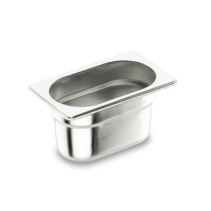 Bac gastro pour restauration professionnelle - - Matière : inox AISI 304 L- Contenance : 0.9 L- Dim ( L x l x P) : 108 x 176 x100 mm