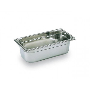 Bac gastronorme plein inox GN 1/3 - Capacité : de 0.75 à 7.80 L - Dimensions : L 325 x l 175 mm