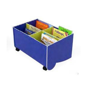 Bacs à livres scolaires mobiles - 4 cases à livres - Capacité : jusqu’à 50 livres par case 