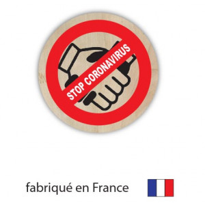 Badge personnalisé spécial Covid - Badges plastique ou bois avec attache épingle