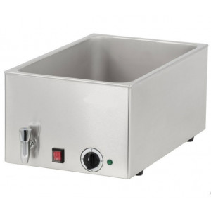 Bain marie avec robinet de vidange Gastronorm GN 1/1 - Thermostat avec 5 niveaux de température 40/90°C 