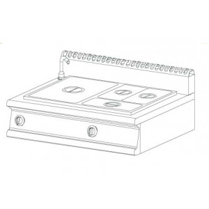 Bain marie gaz - Puissanve totale : 6,8 Kw