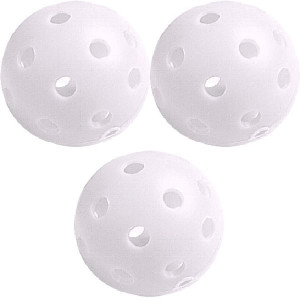 Balle de golf en plastique rigide perforée x 6 - Lot de 6 balles - Ø 42 mm - Poids 7 g