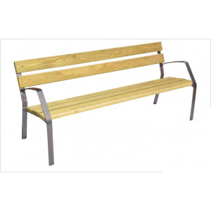 https://www.techni-contact.site/ressources/images/produits/merchandising/banc-5-ou-6-lames-bois-pin-180-cm-12122917-1.jpg - Longueur : 1800 mm - Assise : 444 mm - Bois pin certifié FSC - Fixation au sol