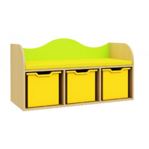 Banc accueil pour crèche - L : 1053 mm; H : 522 mm; P:452 mm