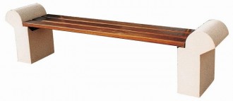 Banc béton et bois avec ou sans adossoir - Firenze Longueur : 200 cm ou 220 cm
