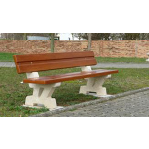 Banc béton imitation bois - Poids: 230 kg - Longueur : 2 m