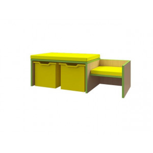 Banc d'accueil mixte crèche - Dimension : L 1550 mm x H 510 mm x P 420 mm