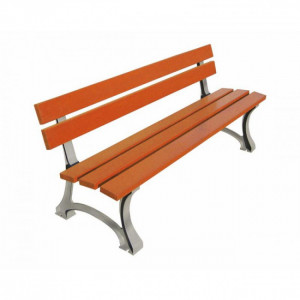 Banc de jardin 5 lames - Longueur : 2000 ou 1800 - Bois en chêne ou pin -  sur platines