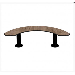 Banc de jardin arrondie en compact plein - Longueur : 1560 mm - Livré non monté.