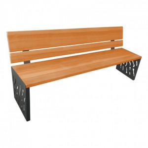 Banc de jardin contemporain - Longueur : 1800 mm - Bois exotique - Sur platines