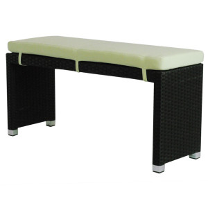 Banc de terrasse en tressage pvc - Dimensions ( L x P x H )  : 46 x 105 x 34 cm   -Matière  : Tressage pvc