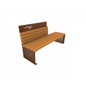 Banc en acier - Dimensions : L 2000mm P 500mm H 950mm