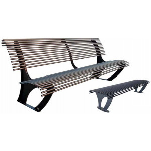 Banc en acier ergonomique - Longueur : 2000 mm