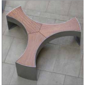 Banc en acier et en bois design - Finitions inox ou galvanisée verni