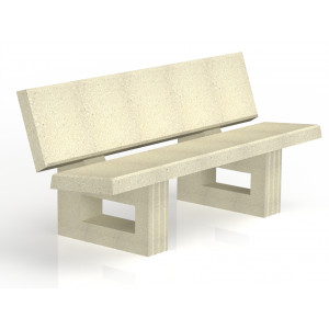 Banc en béton pieds pleins - Longueur : 1750 mm - Assise : 450 mm - A poser