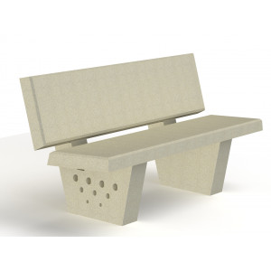 Banc en béton ergonomique - Longueur: 1750 mm - Assise : 440 mm - A poser