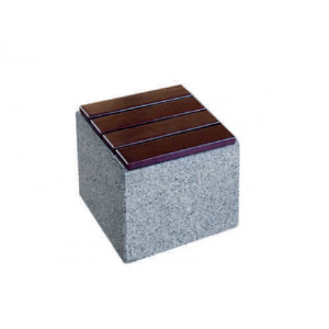 Banc en béton gris granite Kube M - Dimensions : de L 500 x P 500 x H 775 à L 2000 x P 500 x H 775 mm