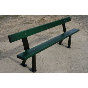 Banc en lame de bois avec pieds acier - Dimensions (L x l x H) cm : 150 x 27 x 48 et 200 x 38 x 68