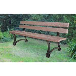 Banc en plastique recyclé - Longueur : 1800 mm - Plastique recyclé - A sceller