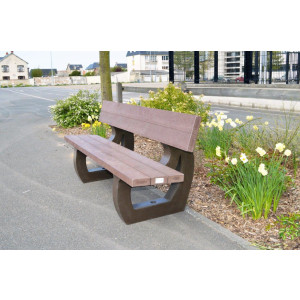 Banc en plastique recyclé pour parcs - Banc et Banquette - Longueur : 180 cm