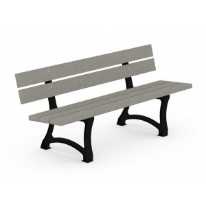 Banc en plastique recyclé urbain - Longueur : 1800 mm - Assise : 440 mm - A sceller