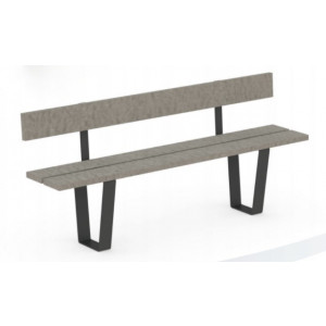 Banc extérieur avec dossier	 - Longueur : 1200 - 1800 mm - A sceller