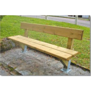 Banc extérieur bois 2 m L x 0.75 m Ht 75 H m - Banc extérieur Type Périgord - Sur platine ou à sceller