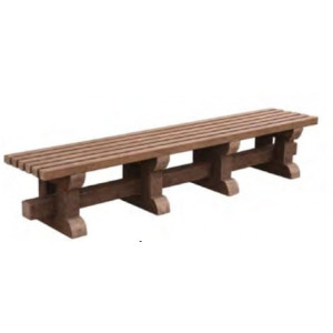 Banc extérieur en plastique recyclé 2 mètres - Longueur : 160, 180 ou 200 - Assise : 45 cm - A sceller