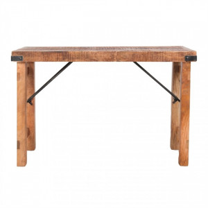 Banc haut de style rustique - Banc haut de style rustique vintage, en bois tropical avec pieds pliables