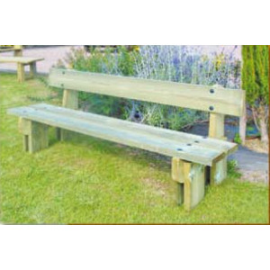 Banc jardin public en bois - Dimensions (L x l x H) : 2.00 x 0.67 x 0.77 m