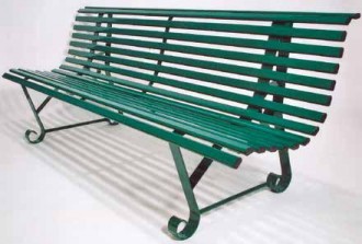 Banc jardin tout métal - Dimensions : Long 1950 x larg 630 x Haut 1130 mm.