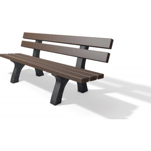 Banc plastique recyclé 2m - 5 lames - Longueur : 200 cm - Assise: 200 cm - Nombres de lames : 5