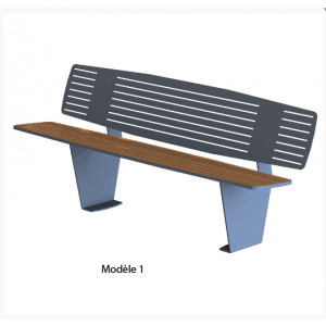 Banc public à dossier en métal - Longueur : 1800 mm - Livré non monté