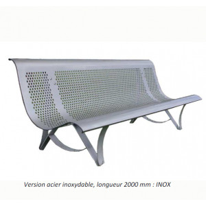 Banc public acier assise en tôle - Agréé NF P99-610