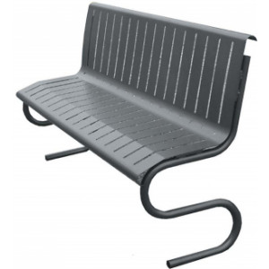 Banc public acier MANGANESE - Pieds profilés acier