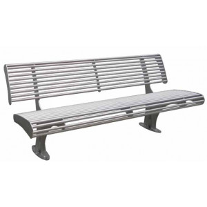 Banc public en acier Garda - Finitions inox ou galvanisé verni