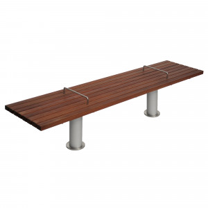 Banc public en bois exotique - Bois exotique - Longueur : 1900 mm