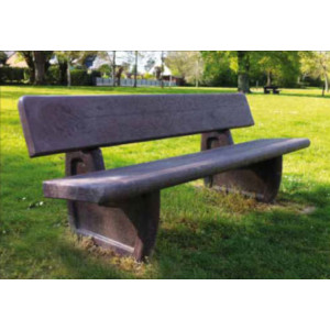 Banc public en matériau recyclé - Longueur (cm) : 200 cm - Hauteur assise (cm) : 47