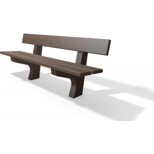 Banc public en polyoléfine - Longueur: 200cm - Assise: 200 cm - Nombres de lames : 2